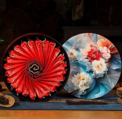 Hộp tròn 24 gói Thượng phẩm Hồng trà cổ thụ Trúc Lâm & 8 trầm vân mây